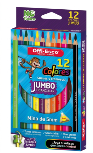 CREYONES OFFI-ESCO 12 LAPICES JUMBO