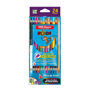 COLORES OFFI-ESCO BICOLOR 12 LAPICES 24 COLORES