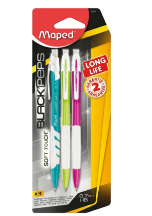 PORTAMINA BLACK PEPS PLASTICO 0.7MM BLISTER 3 PZAS