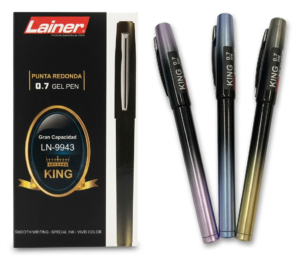 BOLIGRAFO KING GEL LAINER PUNTA REDONDA 0.7 LN-9943 X12UND