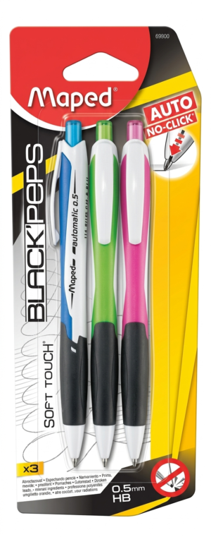 PORTAMINA BLACK PEPS PLASTICO 0.5MM AUTOMATICO BLISTER 3 PZAS