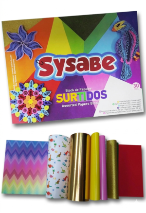 BLOCK DE PAPELES SURTIDOS 32*25 34 HOJAS SYSABE