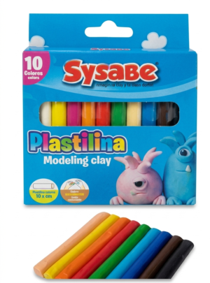 PLASTILINA BARRA 10 COLORES SYSABE
