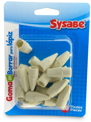 GOMA PARA LAPIZ BLANCA CAPUCHON SYSABE