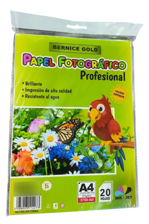 PAPEL FOTOGRÁFICO BERNICE X20 HOJAS 210GRA4 21X29.7CM