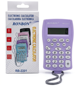 CALCULADORA SOLAR DE BOLSILLO RONBON COLORES