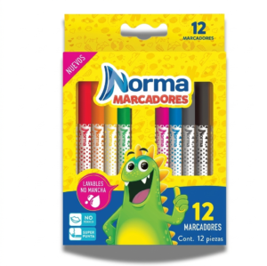 MARCADORES NORMA DE 12 COLORES X12 UND
