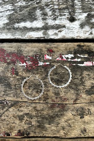 Pendientes Flowers Hoops Plata