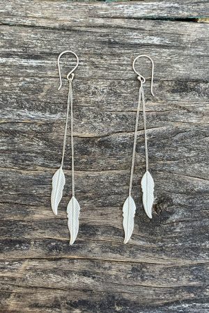 Pendientes Plumitas Plata