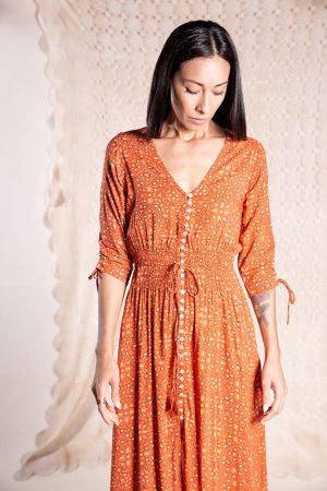 Vestido Tilda Varanasi Caldero